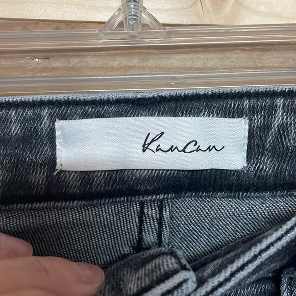 KanCan size 9/28 Gray Color Skinny Jeans with Tapered Leg and Mineral Wash Fade - Picture 2 of 11